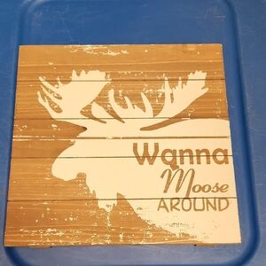 Rustic Brown and Cream Colored Moose Wall Decor